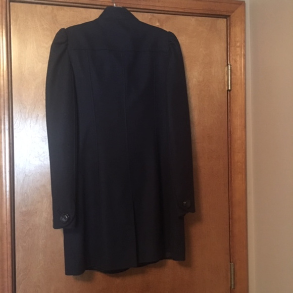 French Connection  Navy  Ruffle Peacoat  Sz 6 - Picture 4 of 8